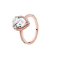 14k Rose Gold Plated 925 Sterling Silver Pear Ring