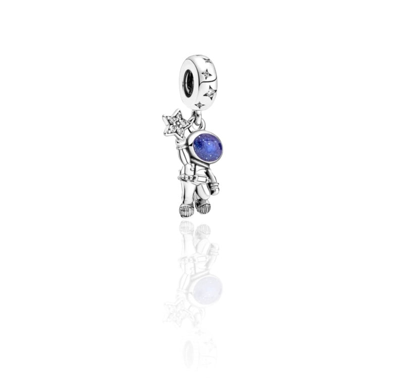 925 Sterling Silver Astronaut Dangle Charm