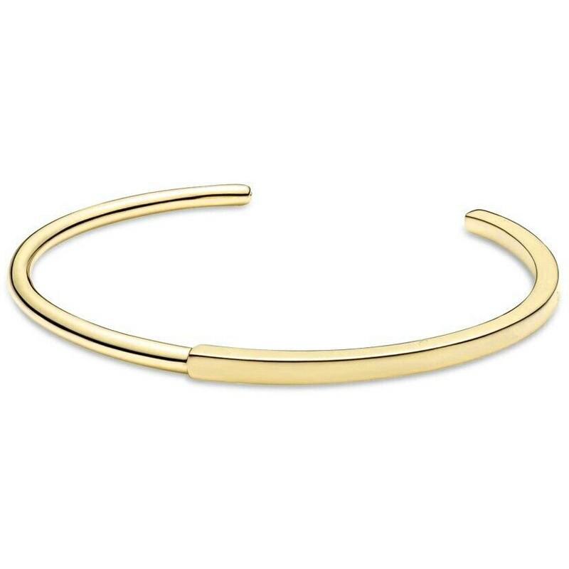18k Gold Plated 925 Sterling Silver Open Bangle