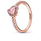 14k Rose Gold Plated 925 Sterling Silver Pink Heart Earring Ring Necklace