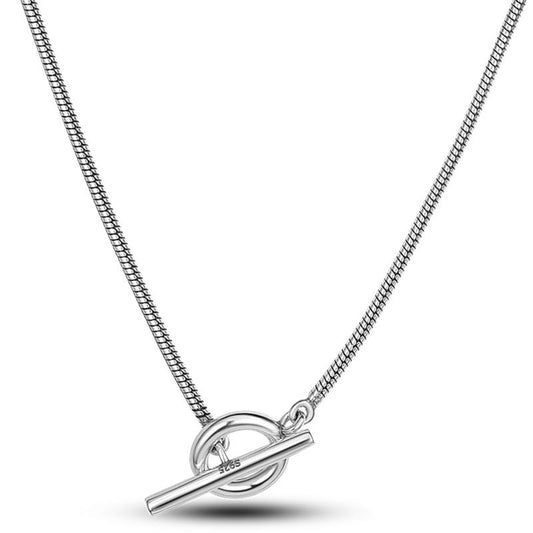 925 Sterling Silver T-bar Necklace