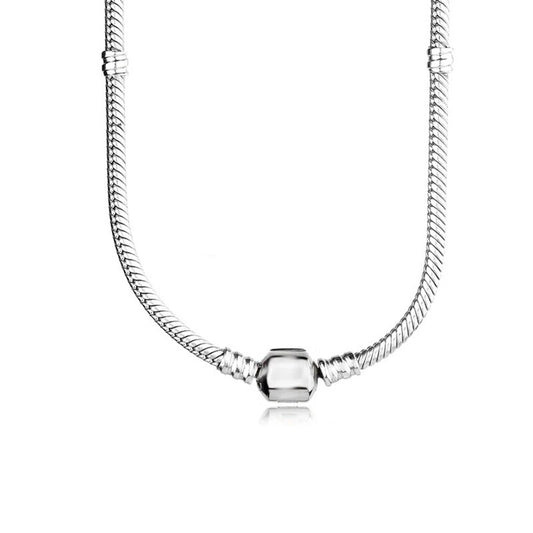 925 Sterling Silver Barrel Lock Charm Necklace