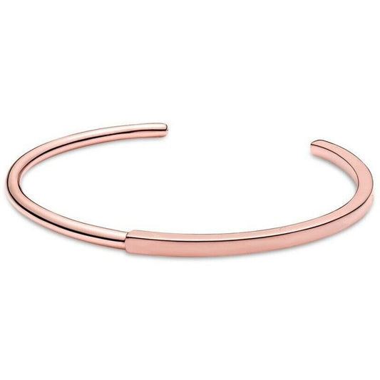 14k Rose Gold Plated 925 Sterling Silver Open Bangle