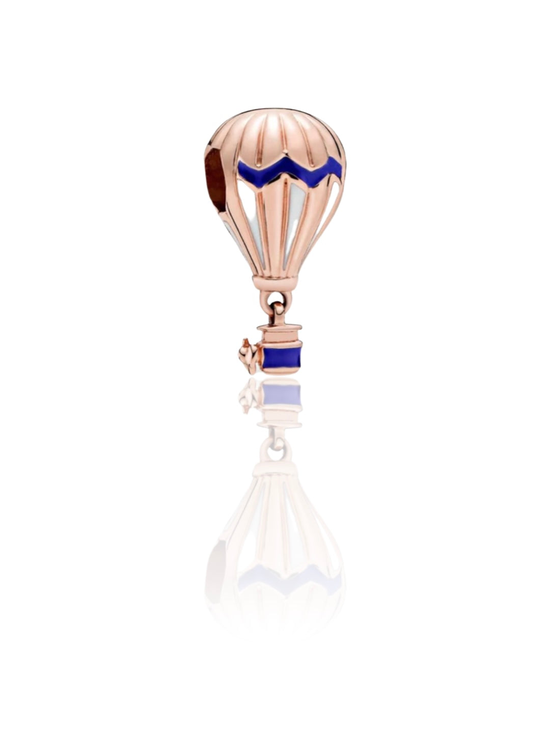 14k Rose Gold Plated 925 Sterling Silver Hot Air Balloon Dangle Charm