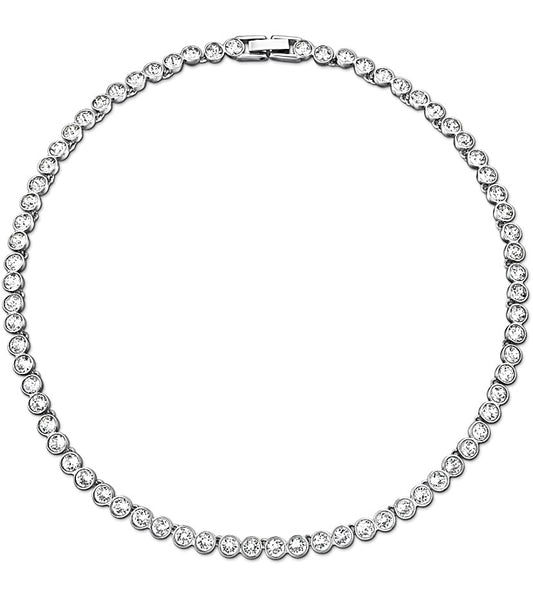925 Sterling Silver Clear Tennis Necklace