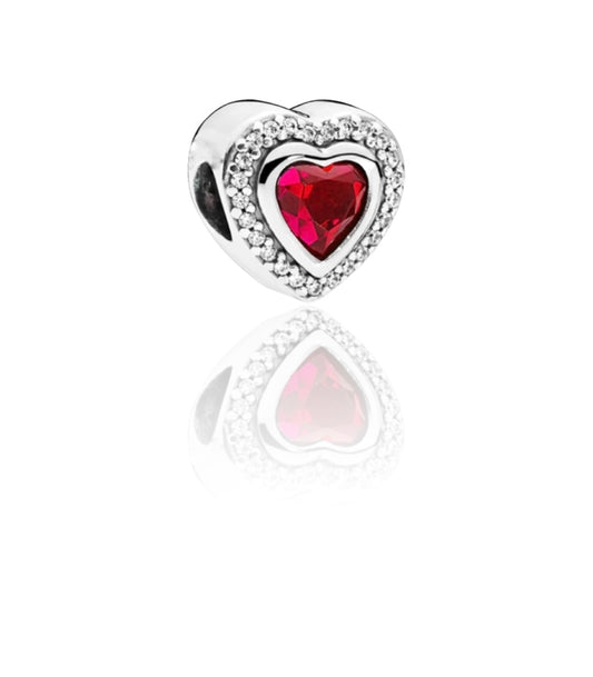 925 Sterling Silver and Rose Gold Radiance Heart Charm