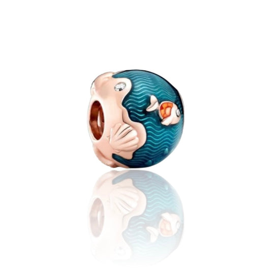 14k Rose Gold Plated 925 Sterling Silver Ocean Charm
