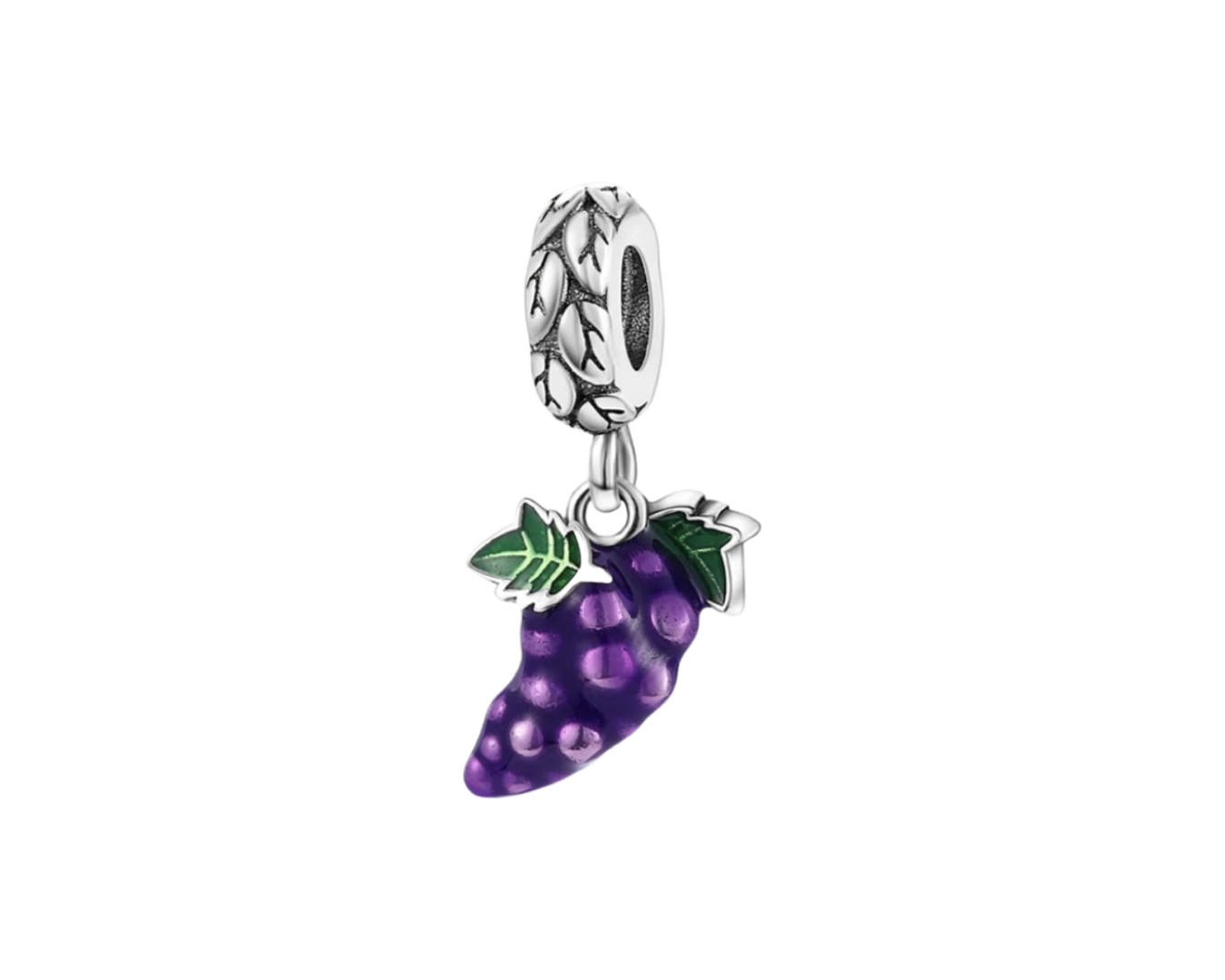 925 Sterling Silver Grapes Dangle Charm