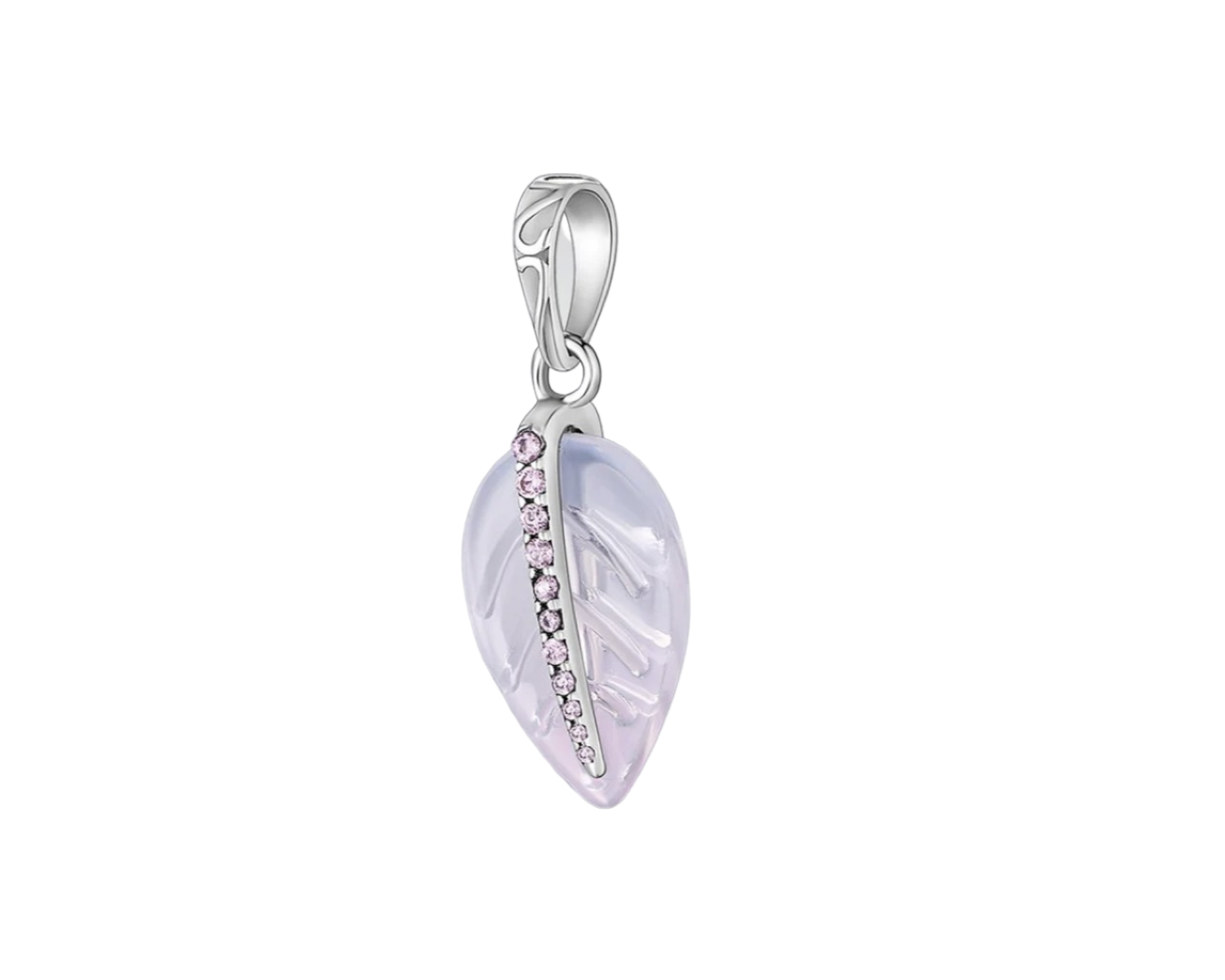 925 Sterling Silver Ombre Feather Dangle Charm