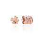 14k Rose Gold-Plated 925 Sterling Silver Lady Bird And Clover Stud Set Earrings