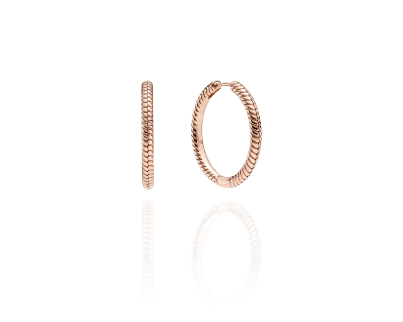 14k Rose Gold-Plated 925 Sterling Silver Hoops