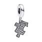 925 Sterling Silver Puzzle Piece Dangle Charm