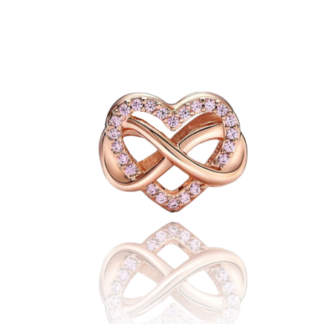 14k Rose Gold Plated 925 Sterling Silver Infinity Charm
