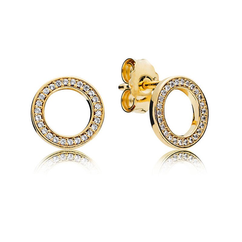 18k Gold Plated 925 Sterling Silver O Earrings