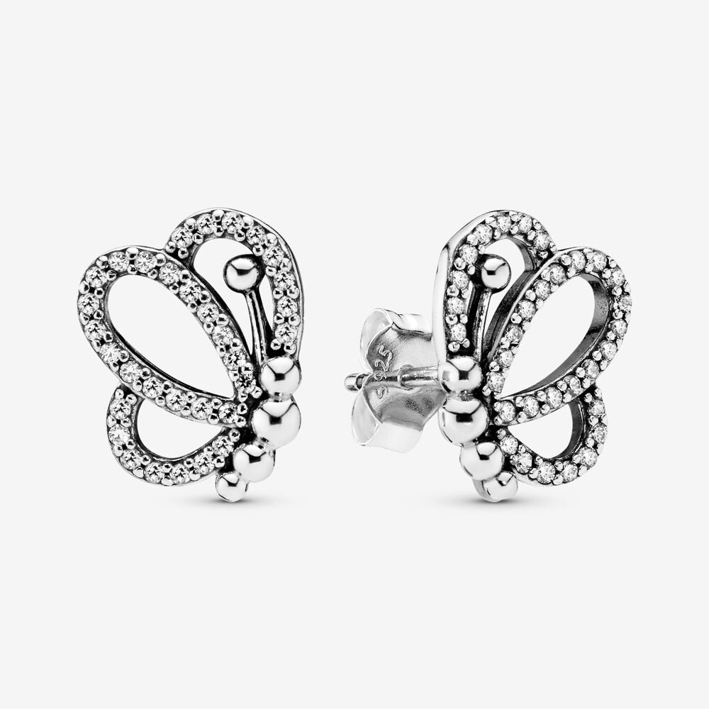 925 Sterling Silver Pretty Butterfly Earrings