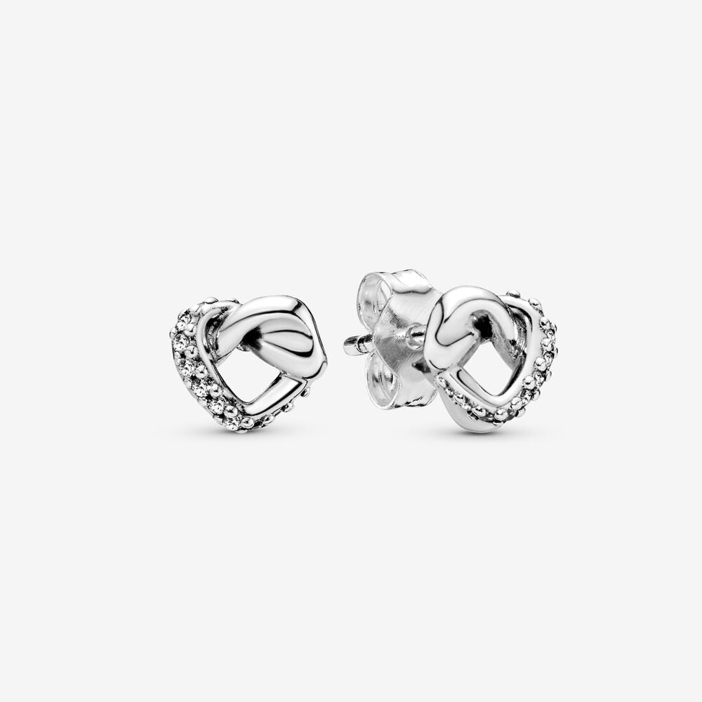 925 Sterling Silver Heart Infinity Stud Earrings