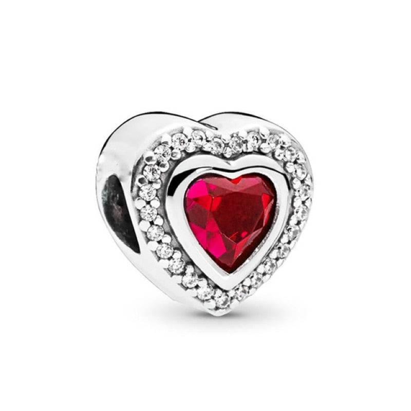 925 Sterling Silver and Rose Gold Radiance Heart Charm