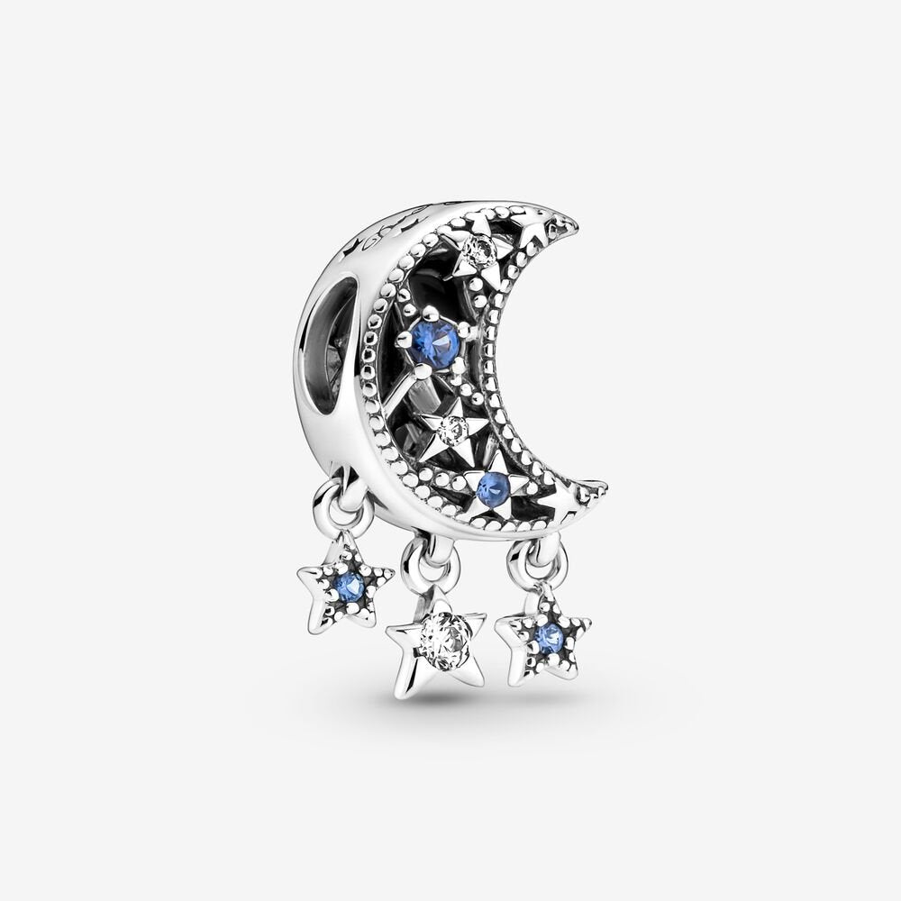 925 Sterling Silver Star & Crescent Moon Charm