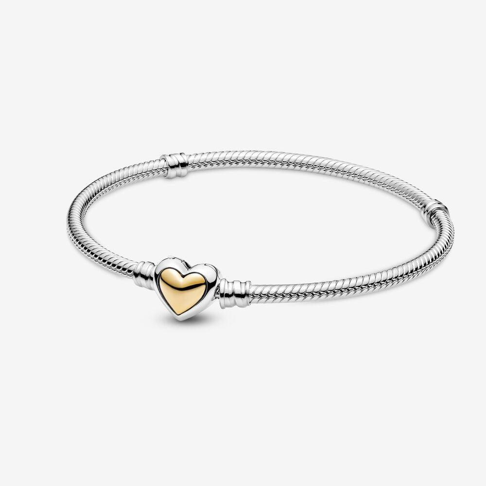 18k Gold Plated Heart 925 Sterling Silver Bracelet