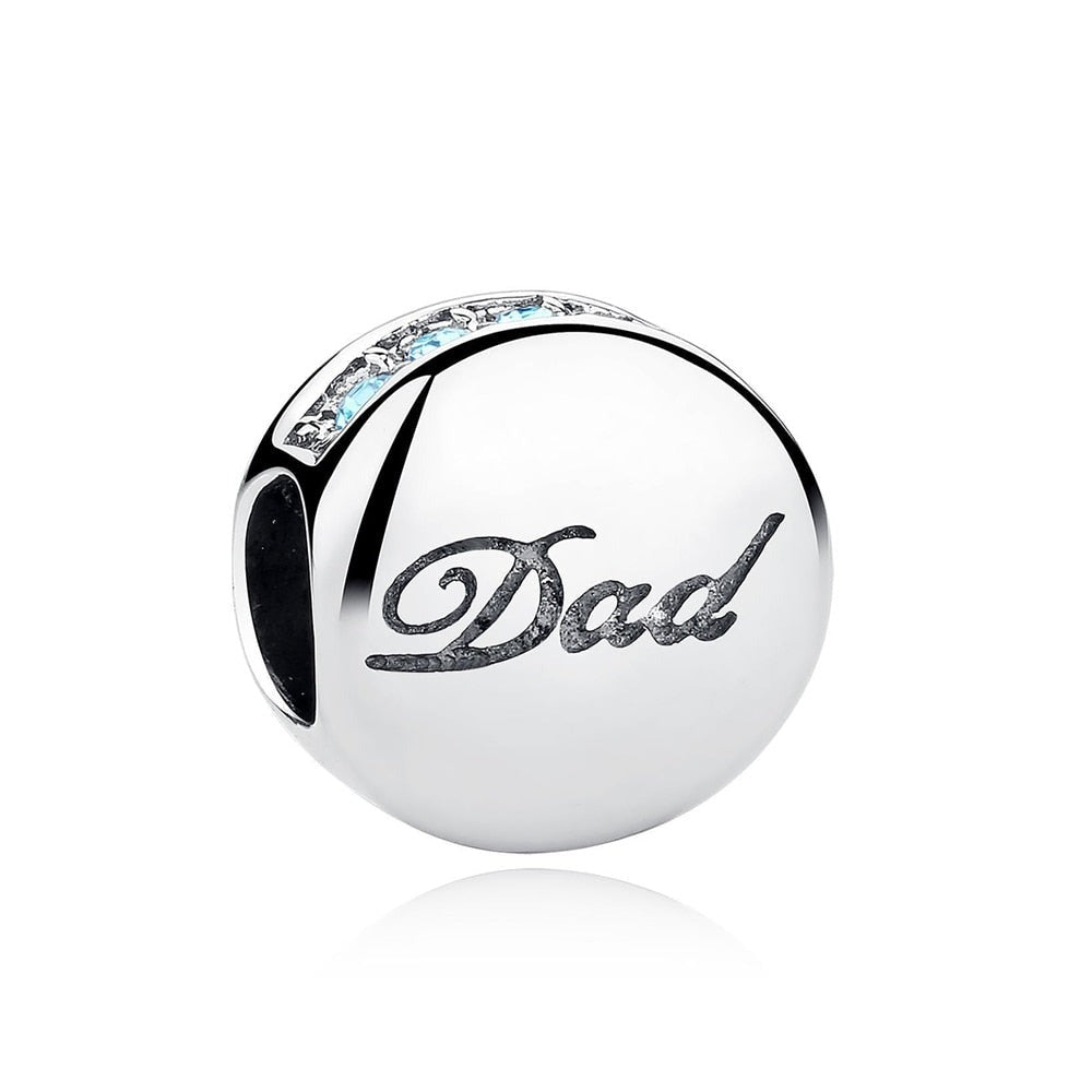 925 Sterling Silver Dad Charm