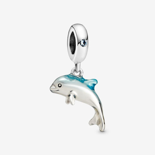 925 Sterling Silver Dolphin Dangle Charm