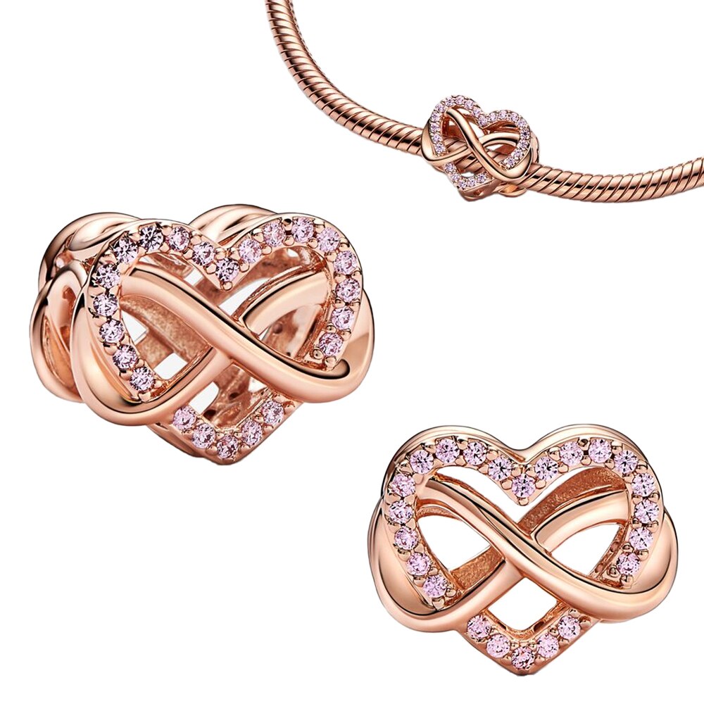 14k Rose Gold Plated 925 Sterling Silver Infinity Charm