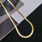 925 Sterling silver 18K Gold plated Flat chain Necklace