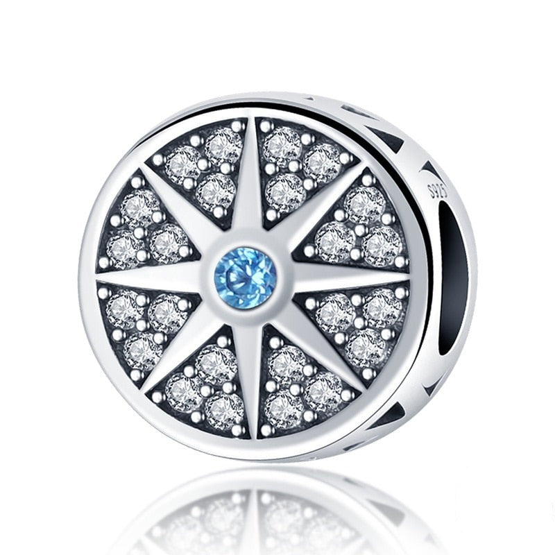 925 Sterling Silver Compass Charm