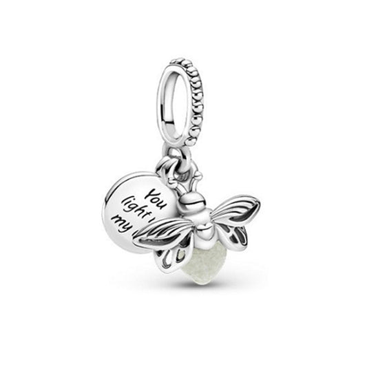 925 Sterling Silver Firefly Dangle Charm.