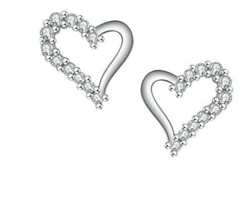925 Sterling Silver Heart Stud Earring