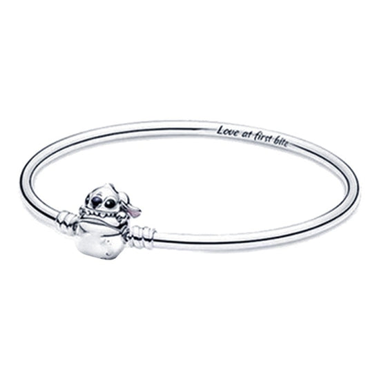 925 Sterling Silver Character Lock Bangle